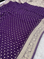 Banarsi Pure Natural Georgette Traditional Patti Buti  Design VSG05