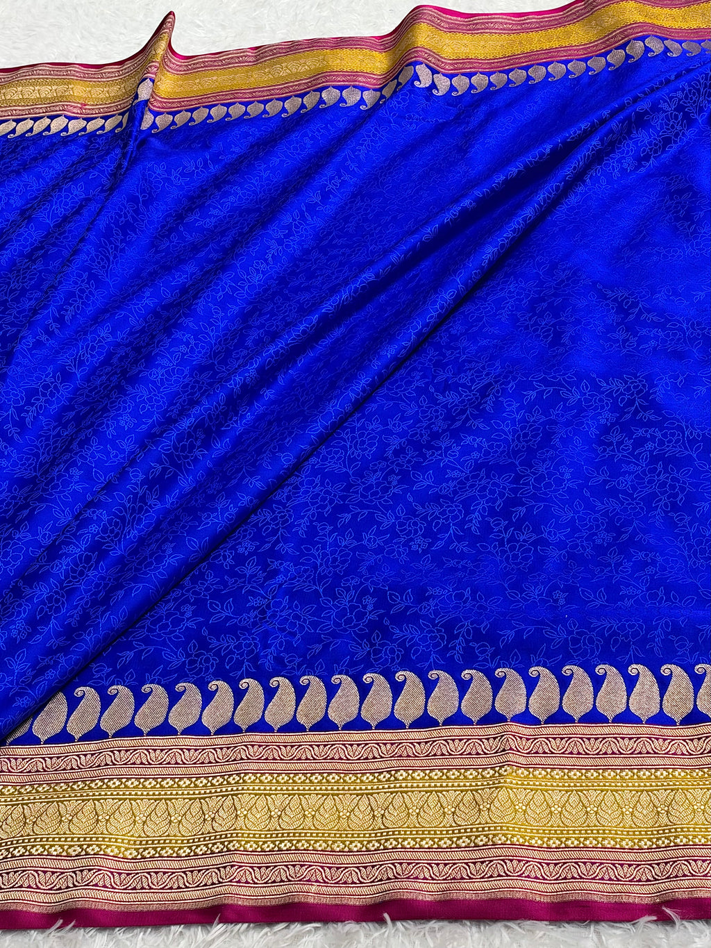 Mashru Kataan Silk Saree with Multicolour Tanchoi Weaving & Rich Zari Pallu | MKS869
