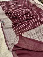 Banarsi Pure Natural Georgette Almond Buti  Design VSG06