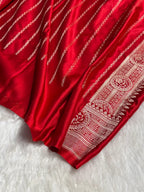 ✨ Mashru Kataan Silk Saree with Buta Woven Pattern, Ikkat Border & Rich Zari Pallu MKS407