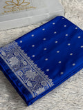 Royal Blue Buta Woven Saree with Rich Pallu & Border Blouse – MKS819