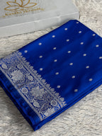 Royal Blue Buta Woven Saree with Rich Pallu & Border Blouse – MKS819