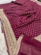 Banarsi Pure Natural Georgette Traditional Patti Buti  Design VSG05