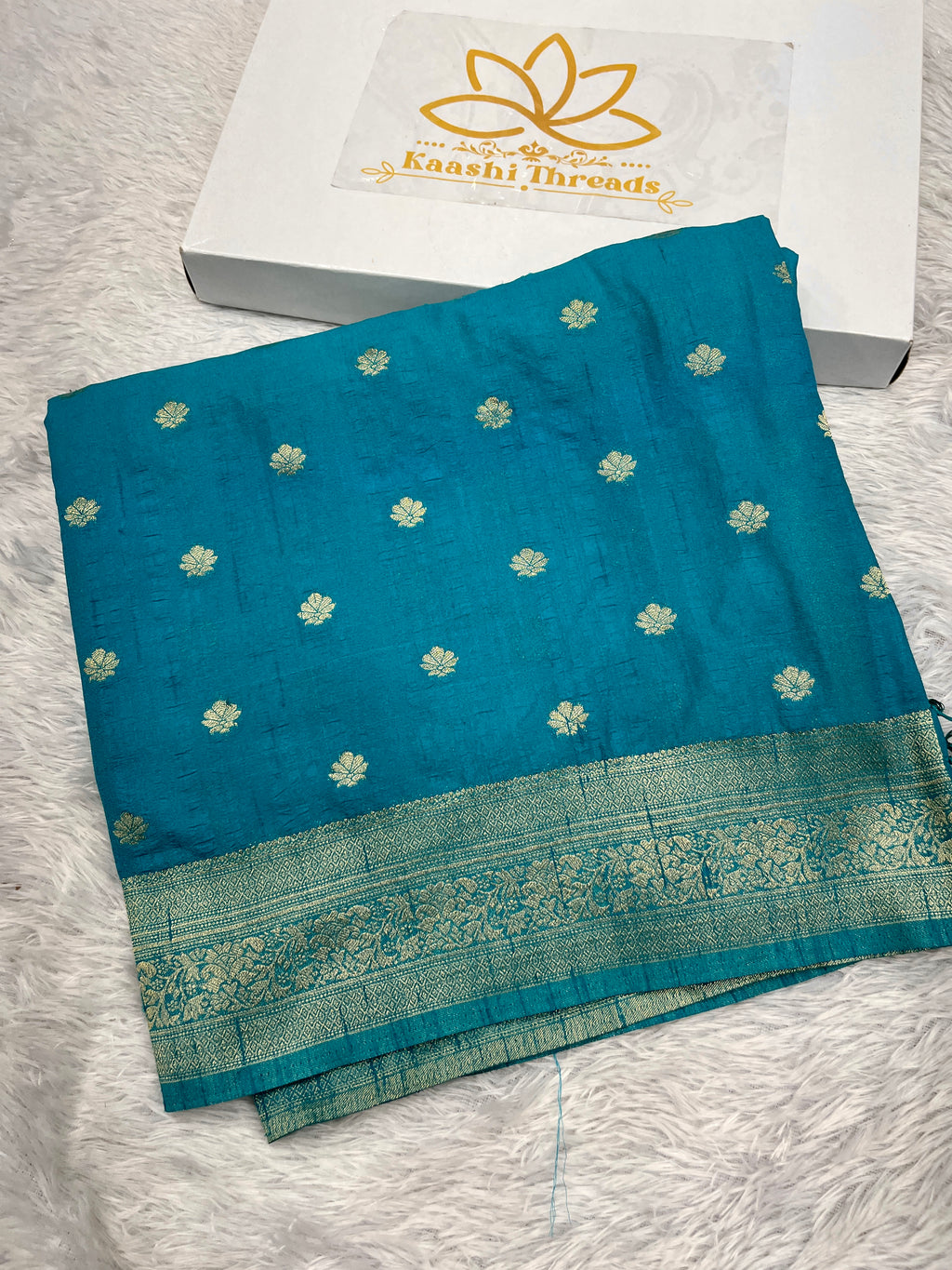 Raw Silk Light blue  Buti Saree RS001
