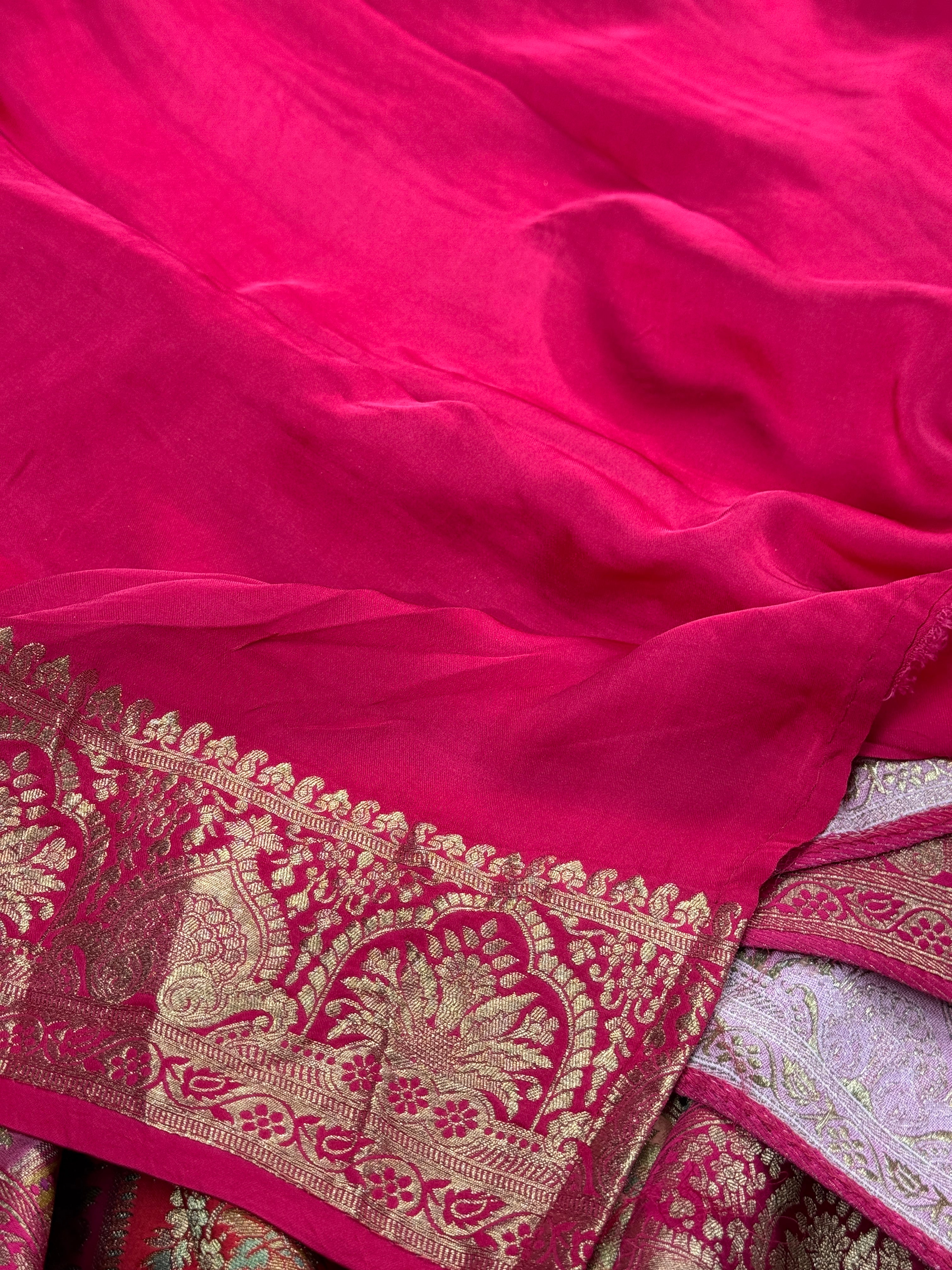 Multicolour Banarasi Modal Silk Saree with All-Over Pashmina Woven Design & Rupa-Sona Zari PSM12