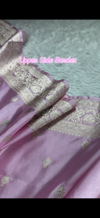 Pink Banarasi Mashru Silk Saree with Buti Woven Pattern MKS164