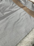 Grey Banarasi Dupion Silk Saree with Embossed Antique Zari Weaving & Rich Antique Zari Pallu | STF71