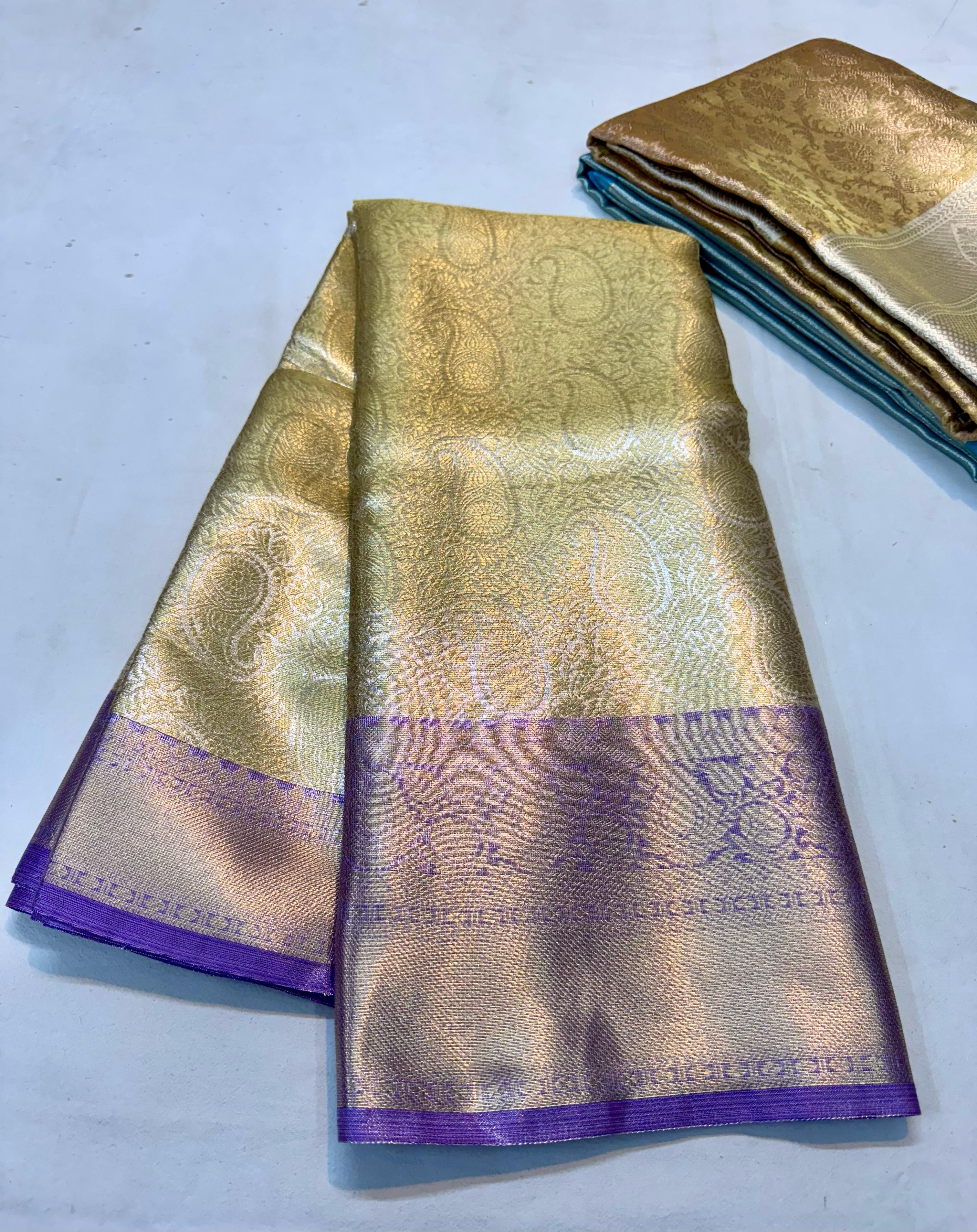 Contrast Kanchi Tissue Silk Saree TS124