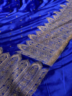 Mashru Kataan Silk Saree with Buta Woven Design & Siroski Stone Work | Rich Zari Pallu | MKS843