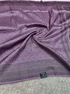 STF52 – Graceful Lavender Dupion Saree with All-Over Floral Woven Designs