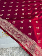 Magenta Pink Dual-Shade Mashru Kataan Silk Saree with Buta Weaving & Rich Zari Pallu | MKS814