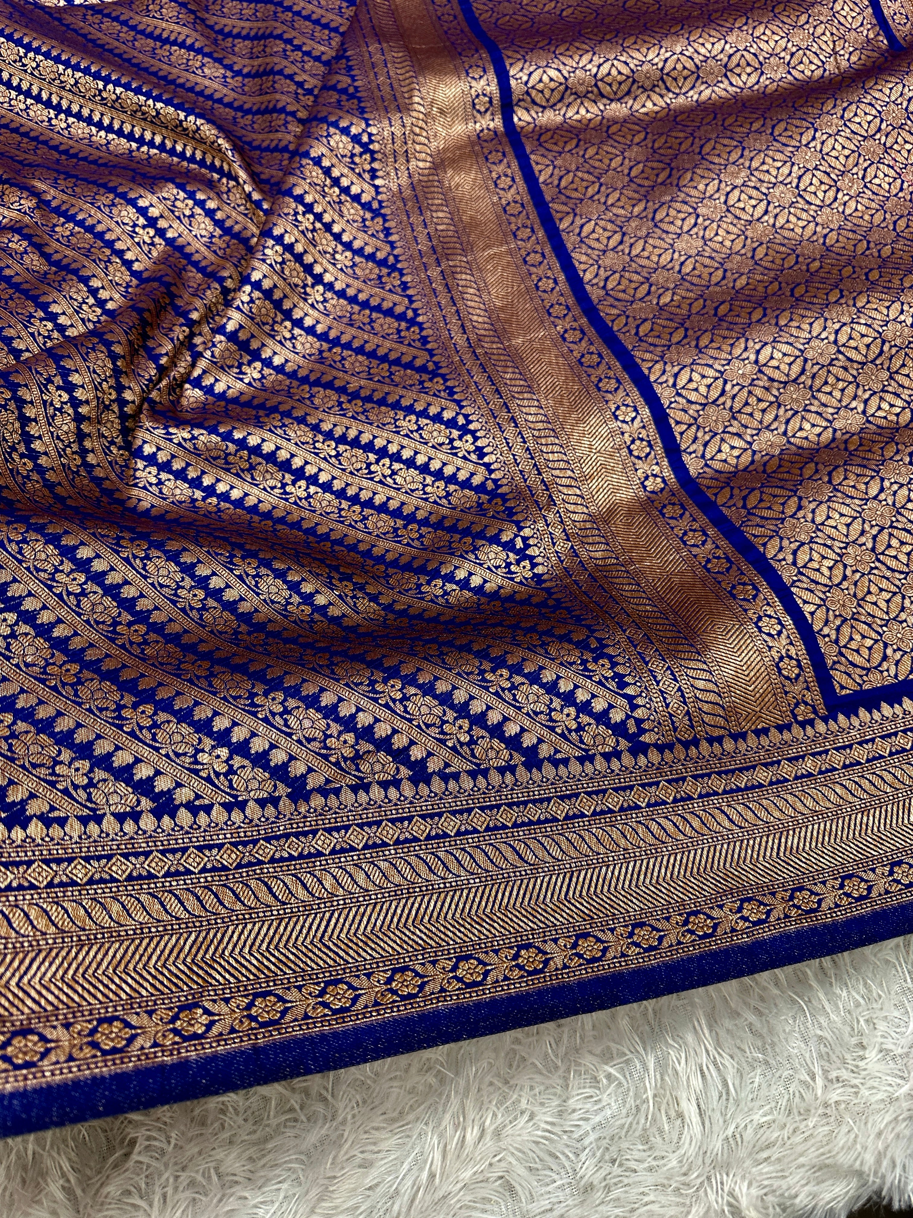 Banarasi Dupion Silk Saree with Embossed Antique Zari Weaving & Rich Antique Zari Pallu | STF57