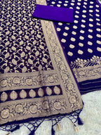 Banarasi Jacquard Zari Georgette Suit Dress – 3 Pc Set MSS21
