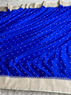 Blue & Beige Tanchoi Zari Meena Banarasi Mashru Silk Saree – MKS734