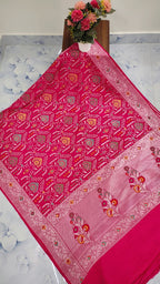 Pure Silk Tussar Banarasi Saree with All-over Meenakari Jaal Woven Pattern TSS12