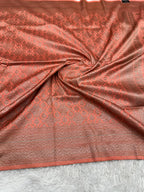 Dark pitch Yellow Banarasi Dupion Silk Saree with Embossed Antique Zari Weaving & Rich Antique Zari Pallu | STF84