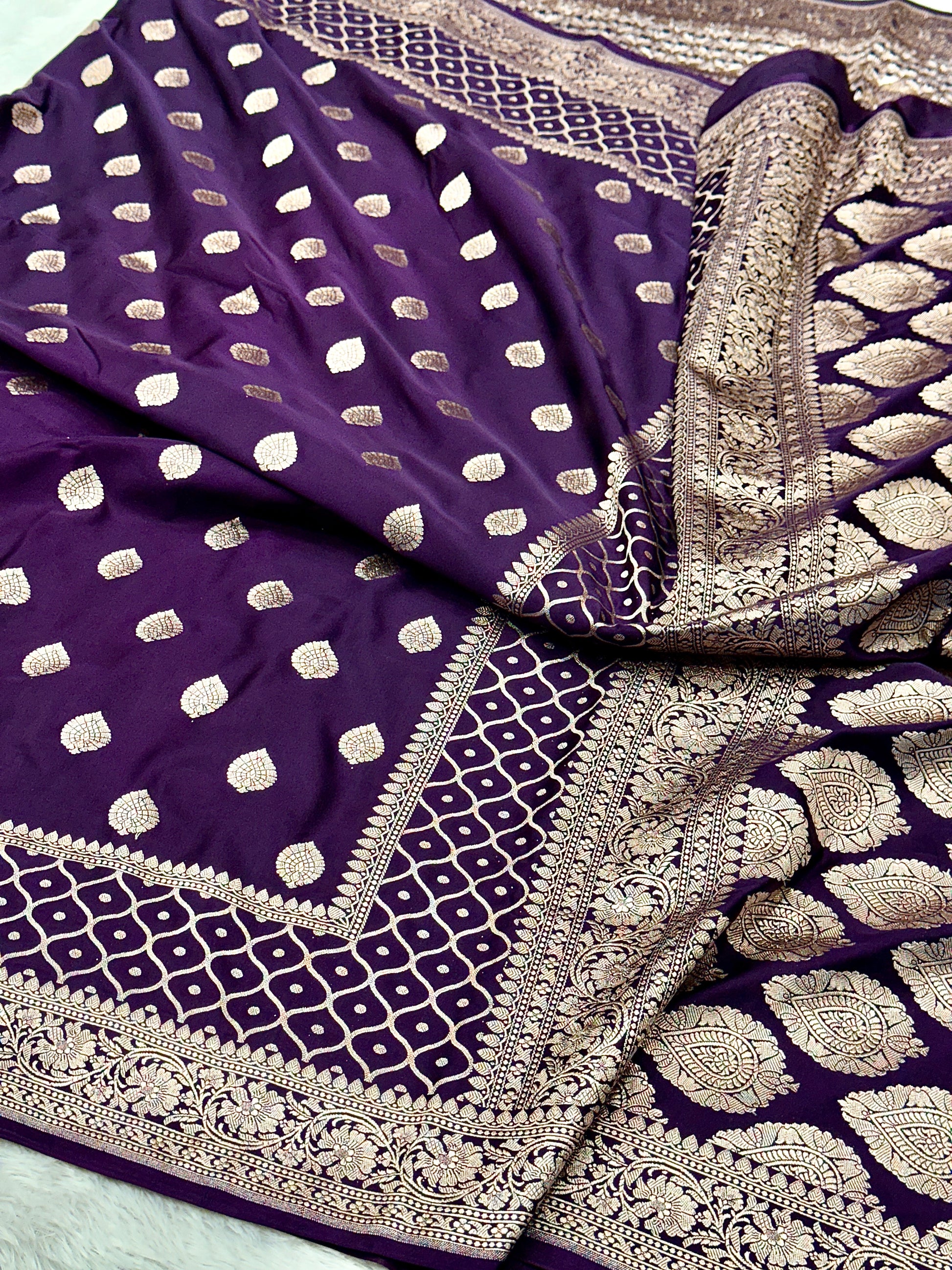 Mashru kataan Silk Zari Viewed Saree Ms18