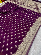Banarsi Pure Natural Georgette Traditional Buta Design VSG04
