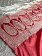 Cream with Pitch  Contrast Mashru Kataan Silk Saree with Buta Weaving & Rich Zari Pallu | MKS644
