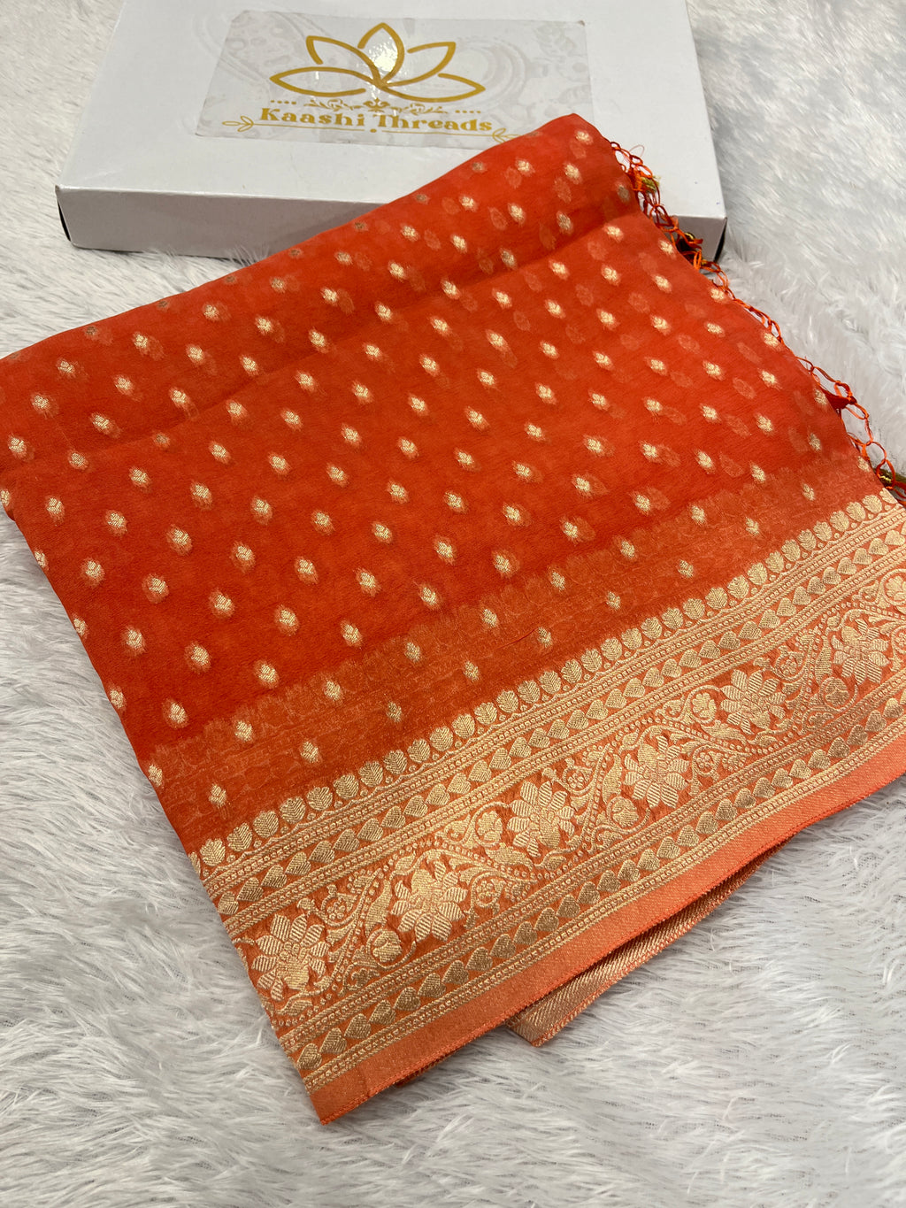 Banarsi Pure Natural Georgette Traditional Patti Buti  Design VSG05