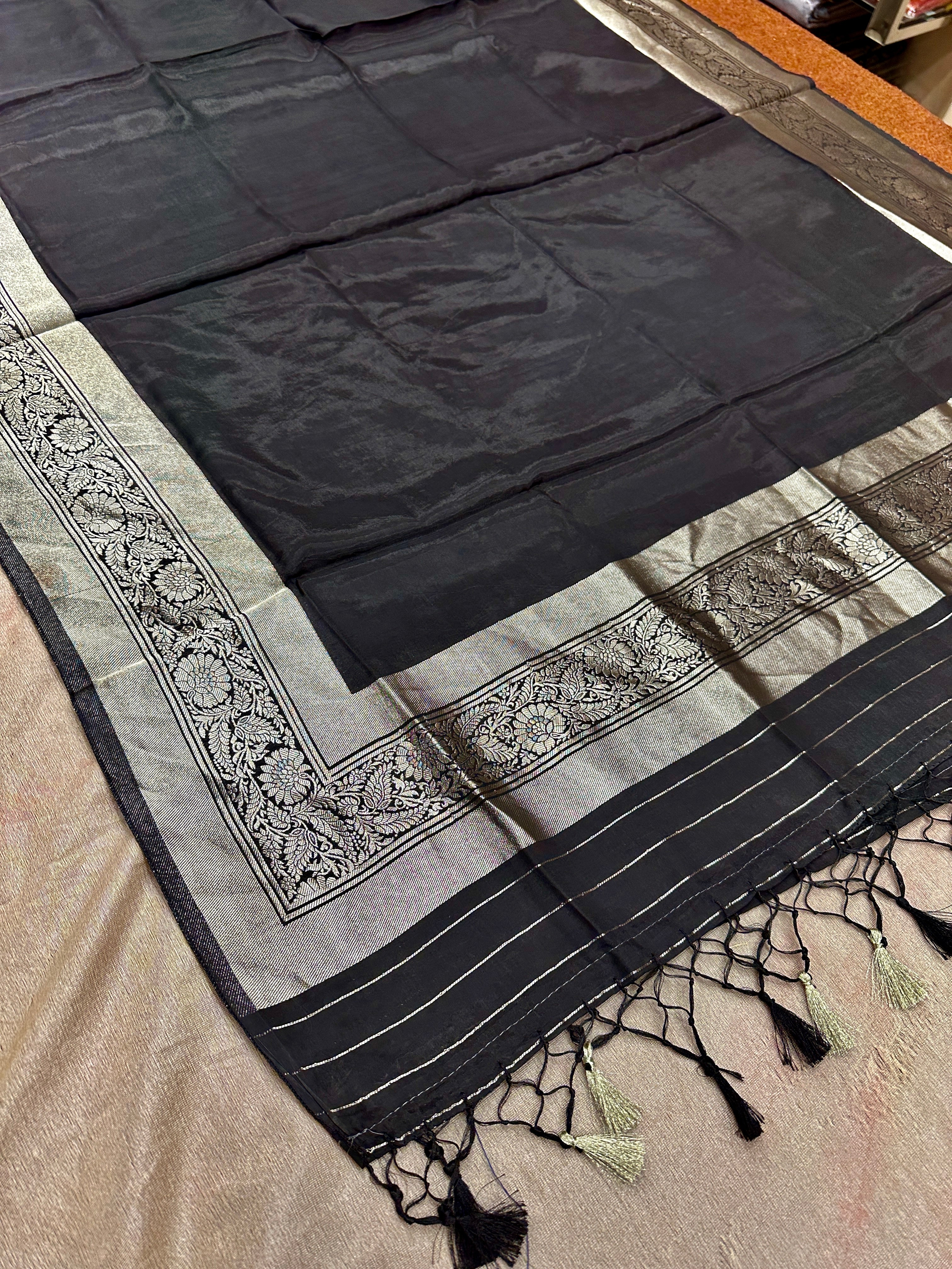 ✨ Banarasi Jacquard Gap Buti HO Silk 3-Piece Unstitched Dress Material MSS24