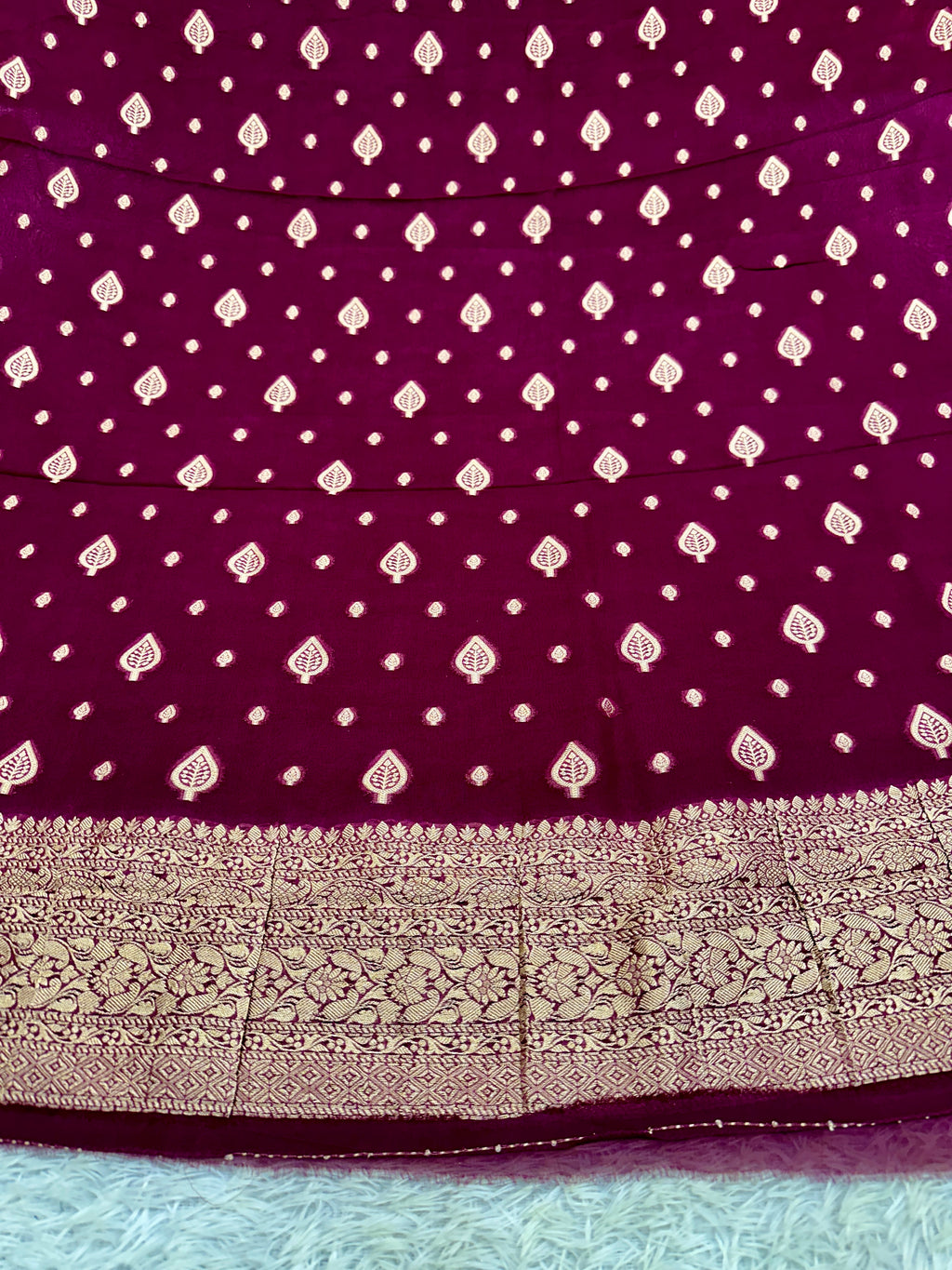 Banarasi Jacquard Zari Georgette Suit Dress – 3 Pc Set MSS24