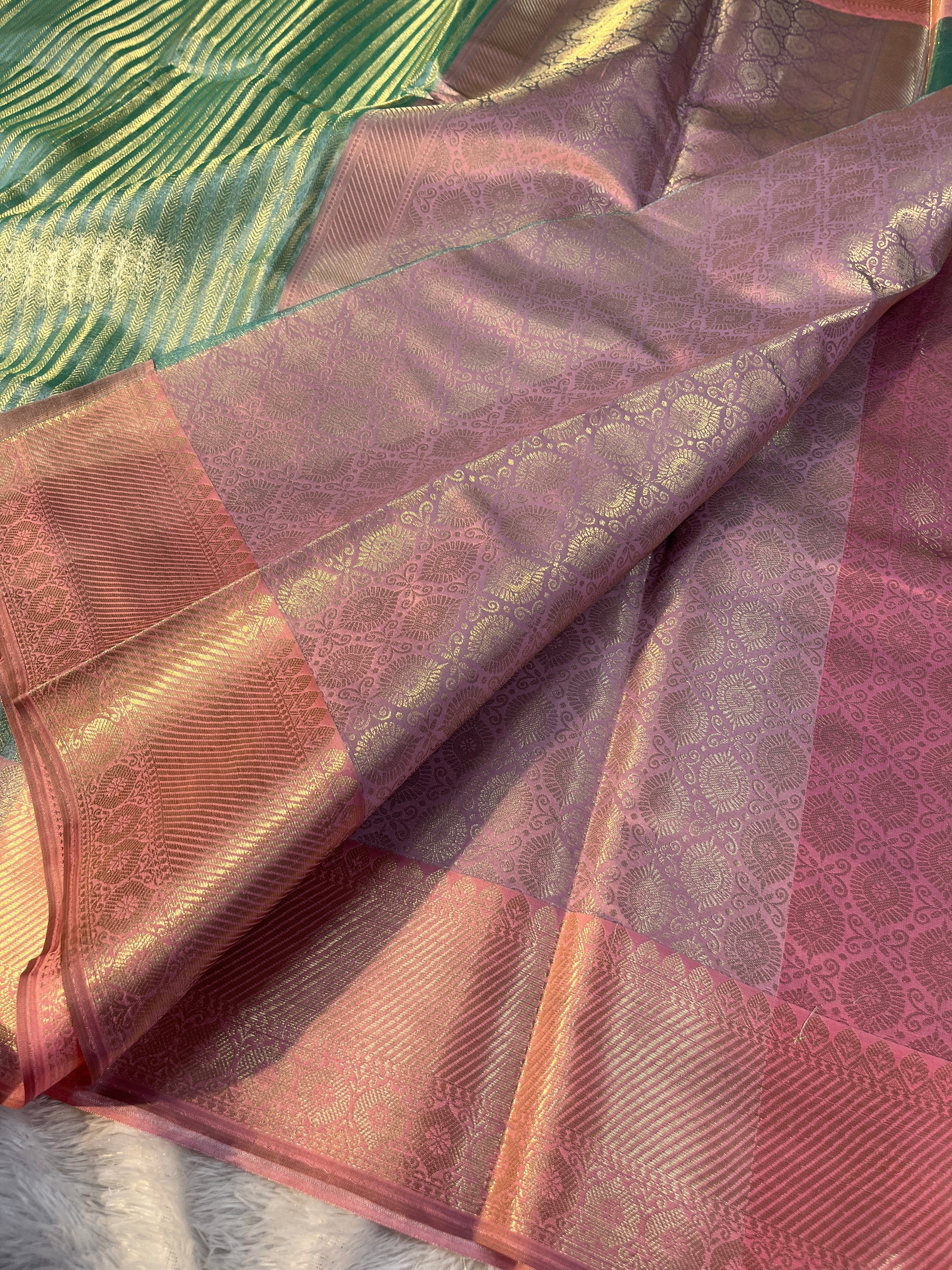 Tissue Silk Contrast pallu border Saree TS25