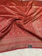 Red Banarasi Dupion Silk Saree with Embossed Antique Zari Weaving & Rich Antique Zari Pallu | STF81