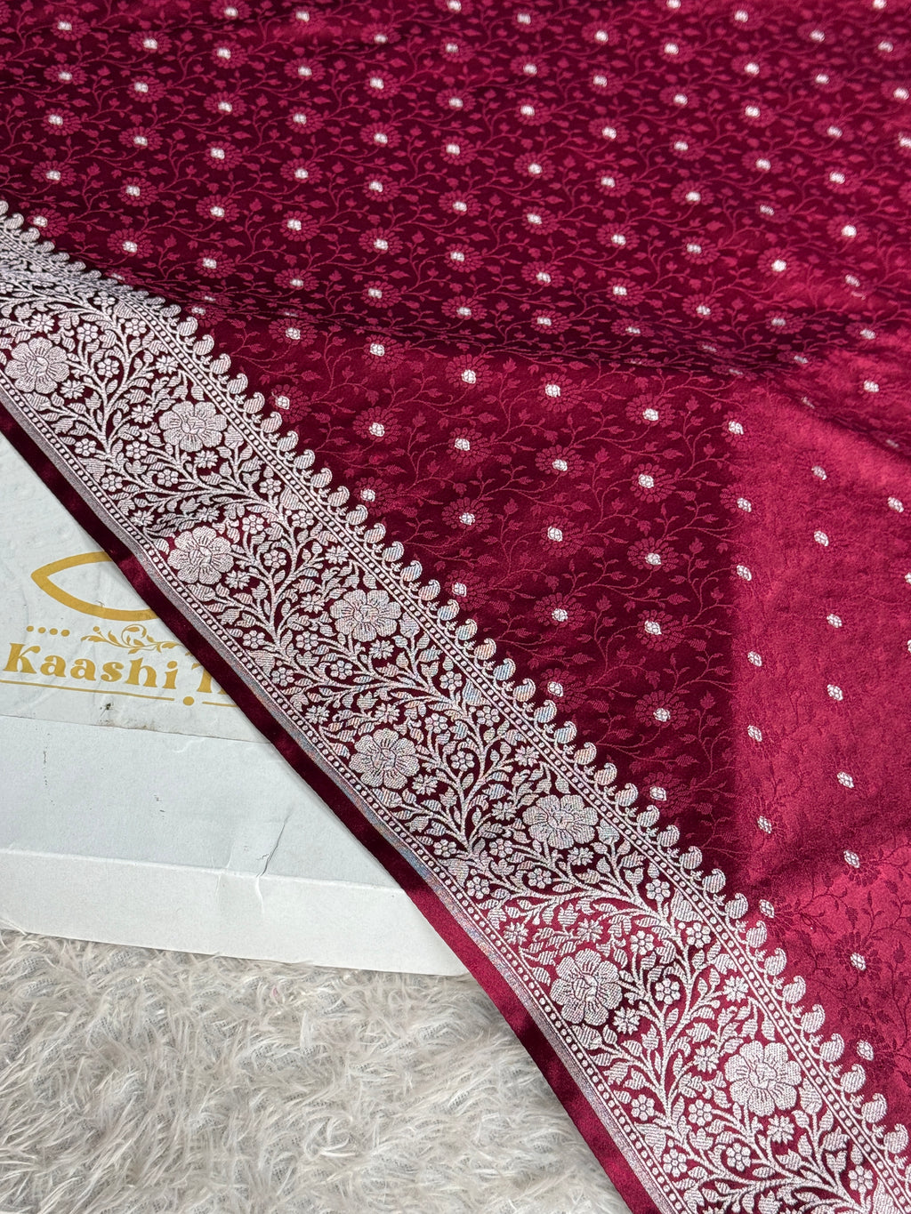 Wine Mashru Kataan Silk Saree with Tanchoi Zari Meena Weaving & Rich Zari Pallu – MKS838