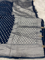 Banarsi Pure Natural Georgette Almond Buti  Design VSG06