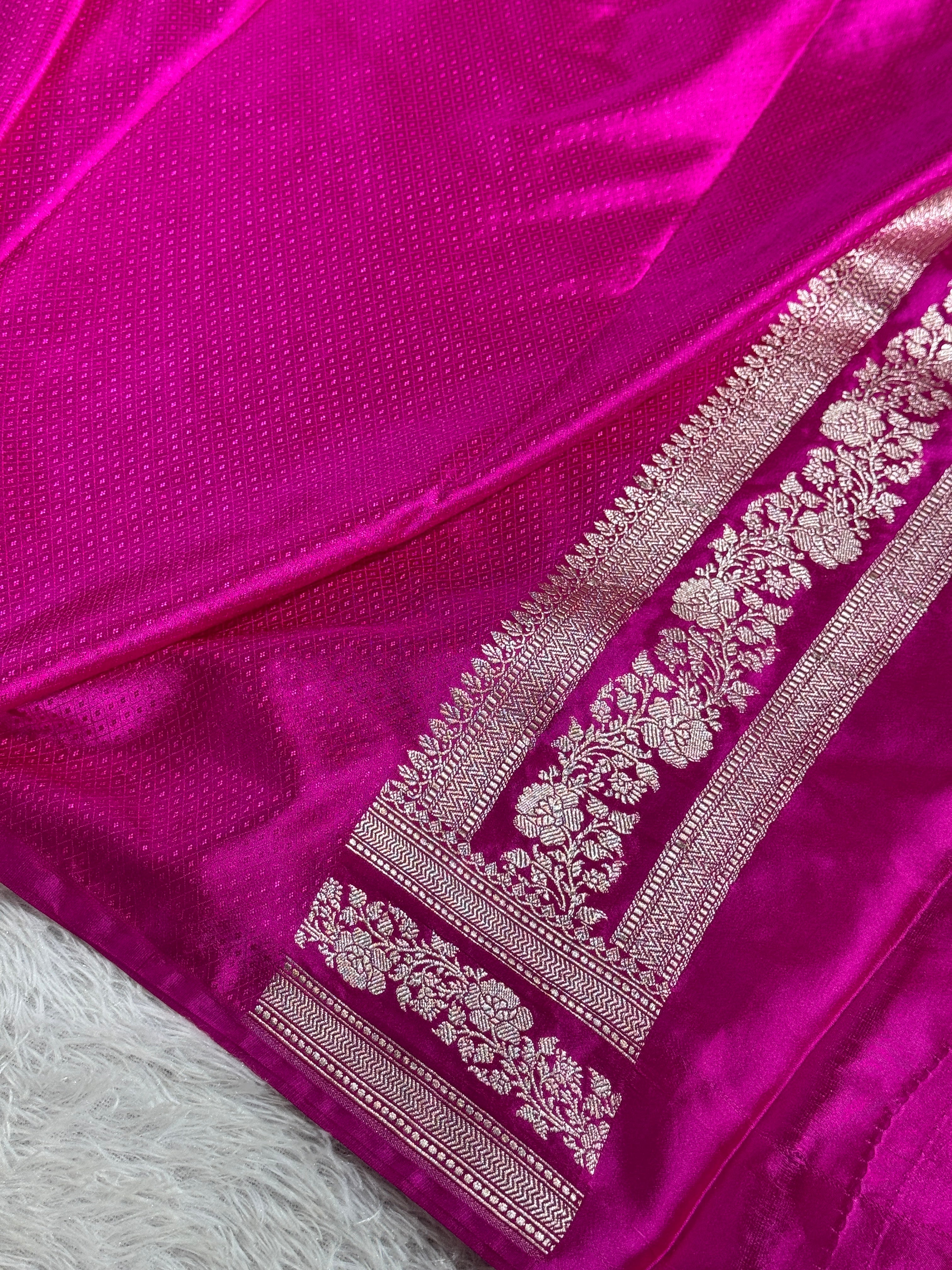 Coffee Brown & Dark Pink Mashru Kataan Silk Saree MKS361