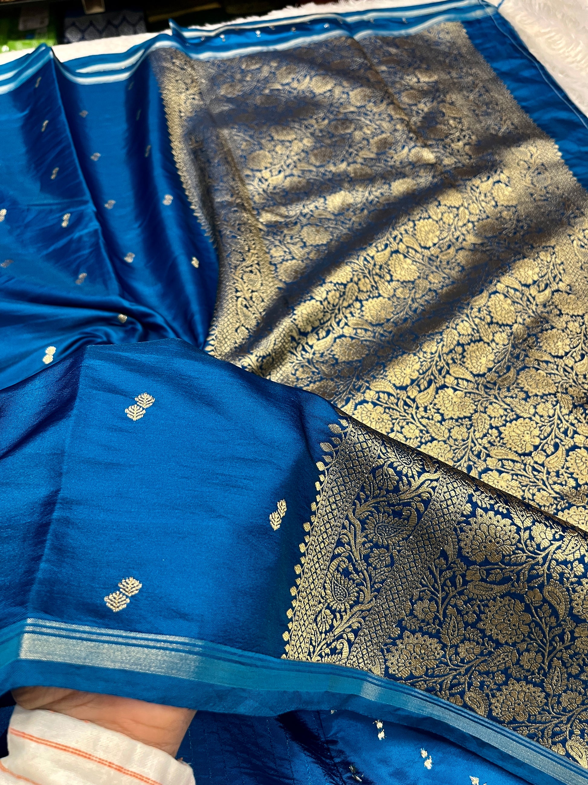 Fancy Tussar Silk Woven Buti Design Saree TS051