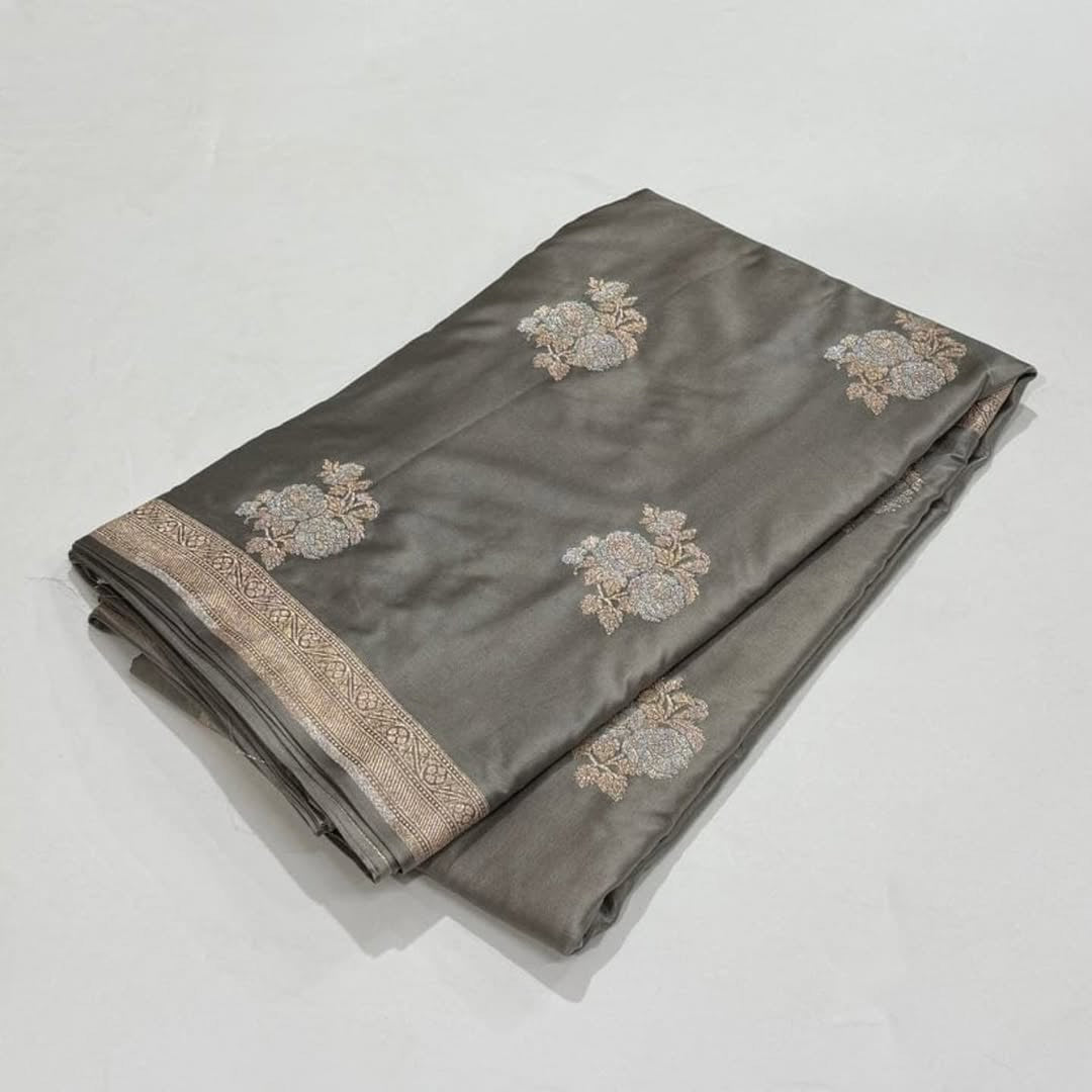 ✨ Mashru Kataan Silk Saree with Buta Woven Pattern & Meenakari Jaal Design – MKS415
