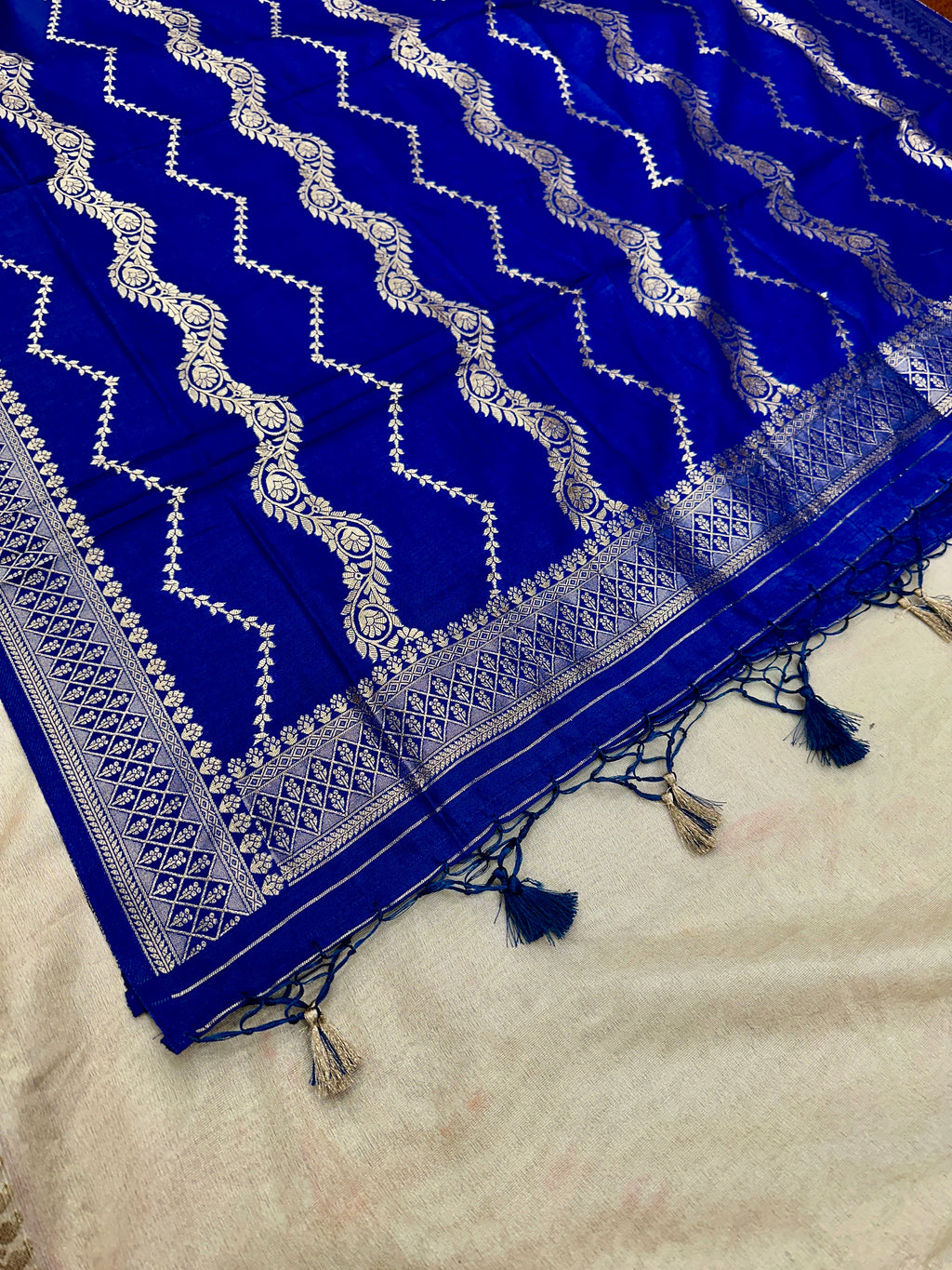 ✨ Banarasi Jacquard Gap Buti HO Silk 3-Piece Unstitched Dress Material MSS18