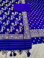 ✨ Banarasi Jacquard Gap Buti HO Silk 3-Piece Unstitched Dress Material MSS26