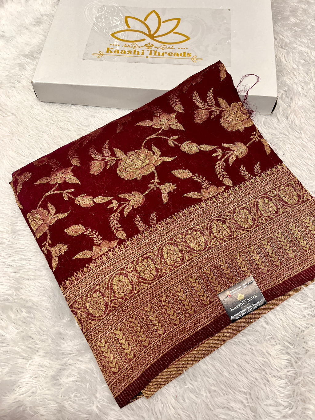 Chinon Silk Jaal Design Maroon   Color Saree CN03