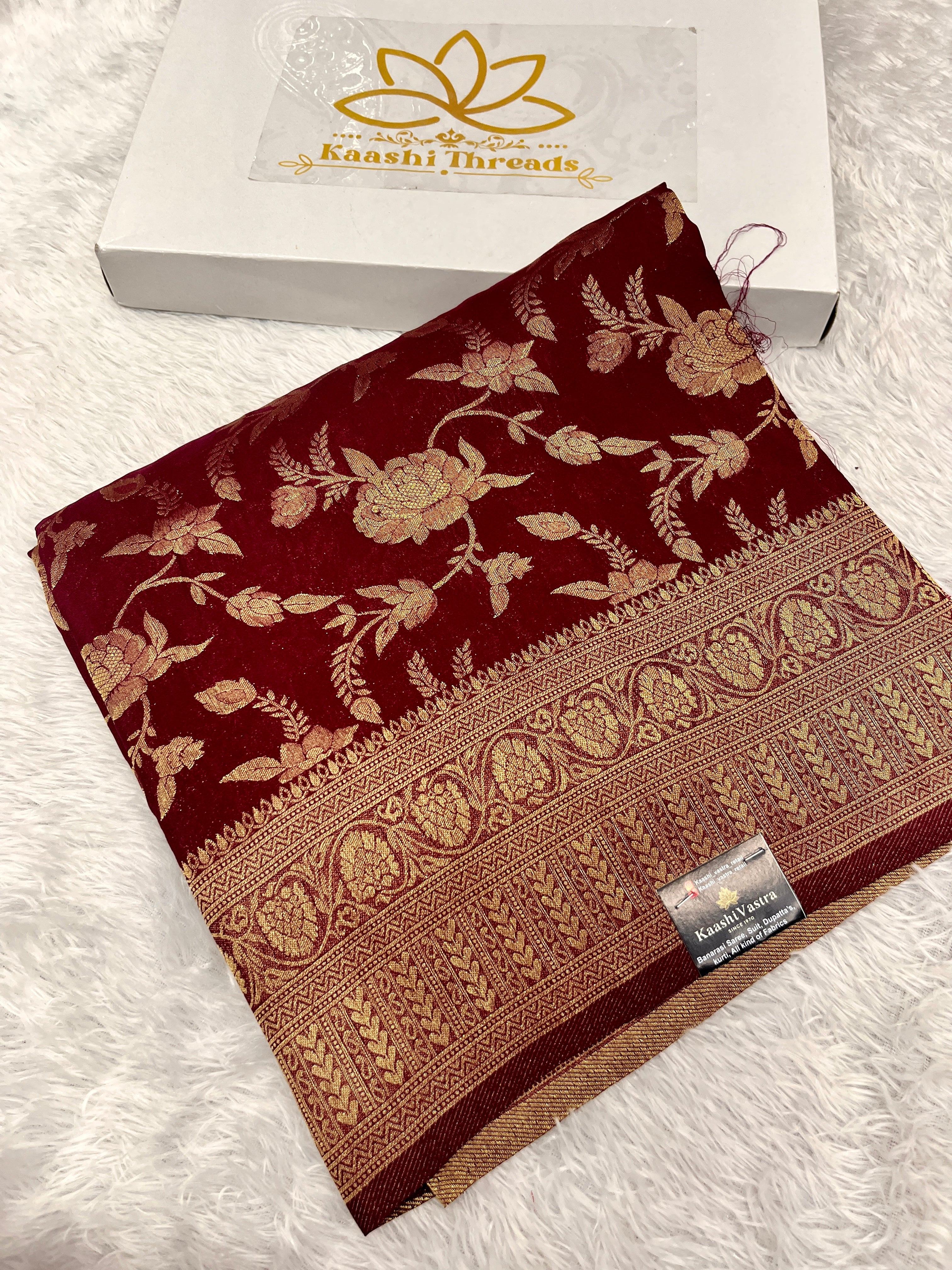 Chinon Silk Jaal Design Maroon   Color Saree CN03
