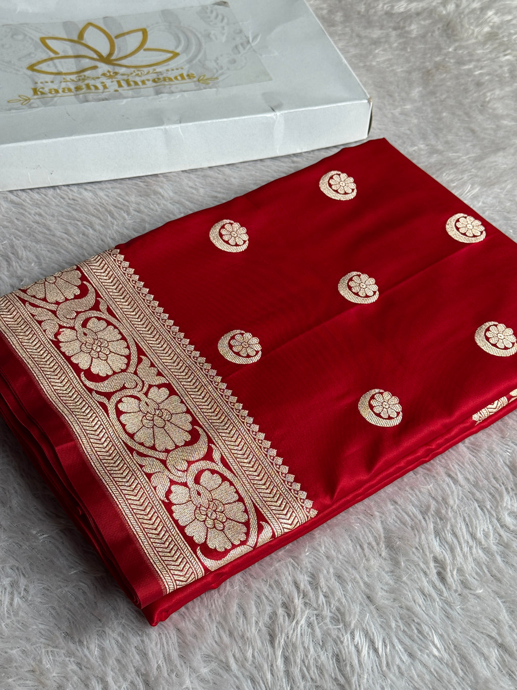 Royal Red Mashru Kataan Silk Saree with Rich Banarasi Weaving – MKS669