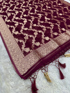 Banarasi Jacquard Zari Georgette Suit Dress – 3 Pc Set MSS24