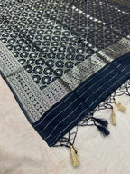 ✨ Banarasi Jacquard Gap Buti HO Silk 3-Piece Unstitched Dress Material MSS17