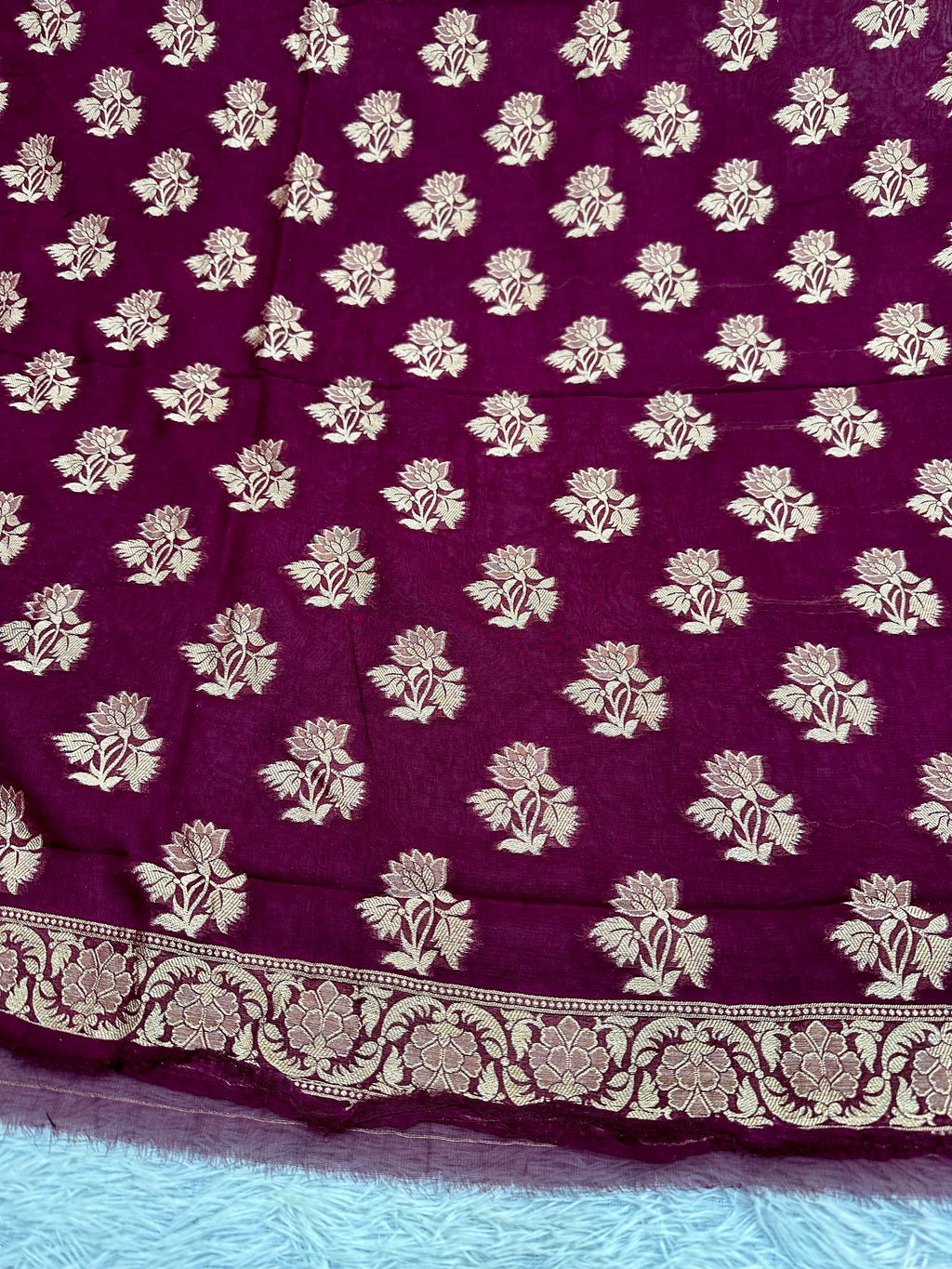 Banarasi Jacquard Zari Georgette Suit Dress – 3 Pc Set MSS22