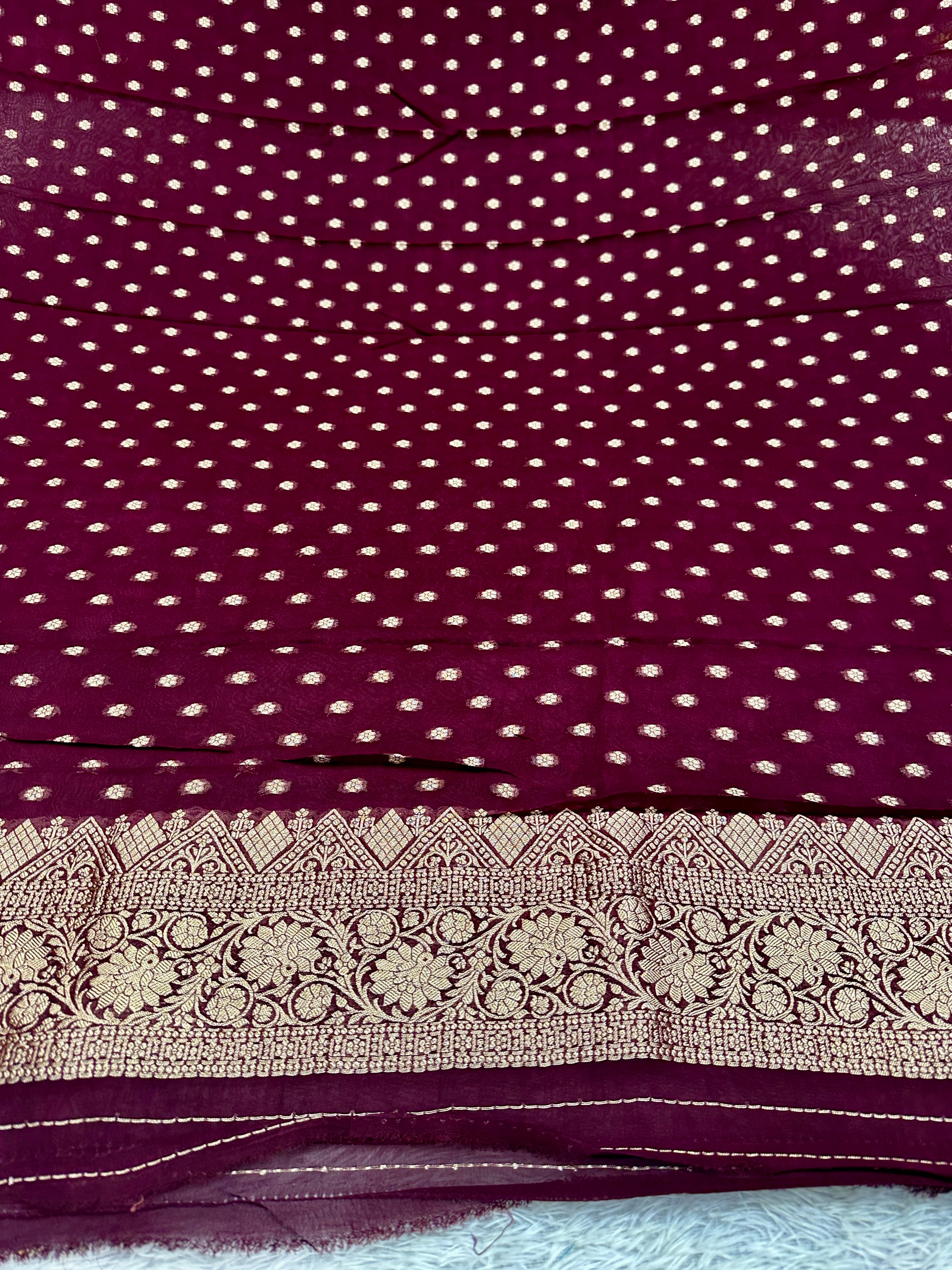 Banarasi Jacquard Zari Georgette Suit Dress – 3 Pc Set MSS25