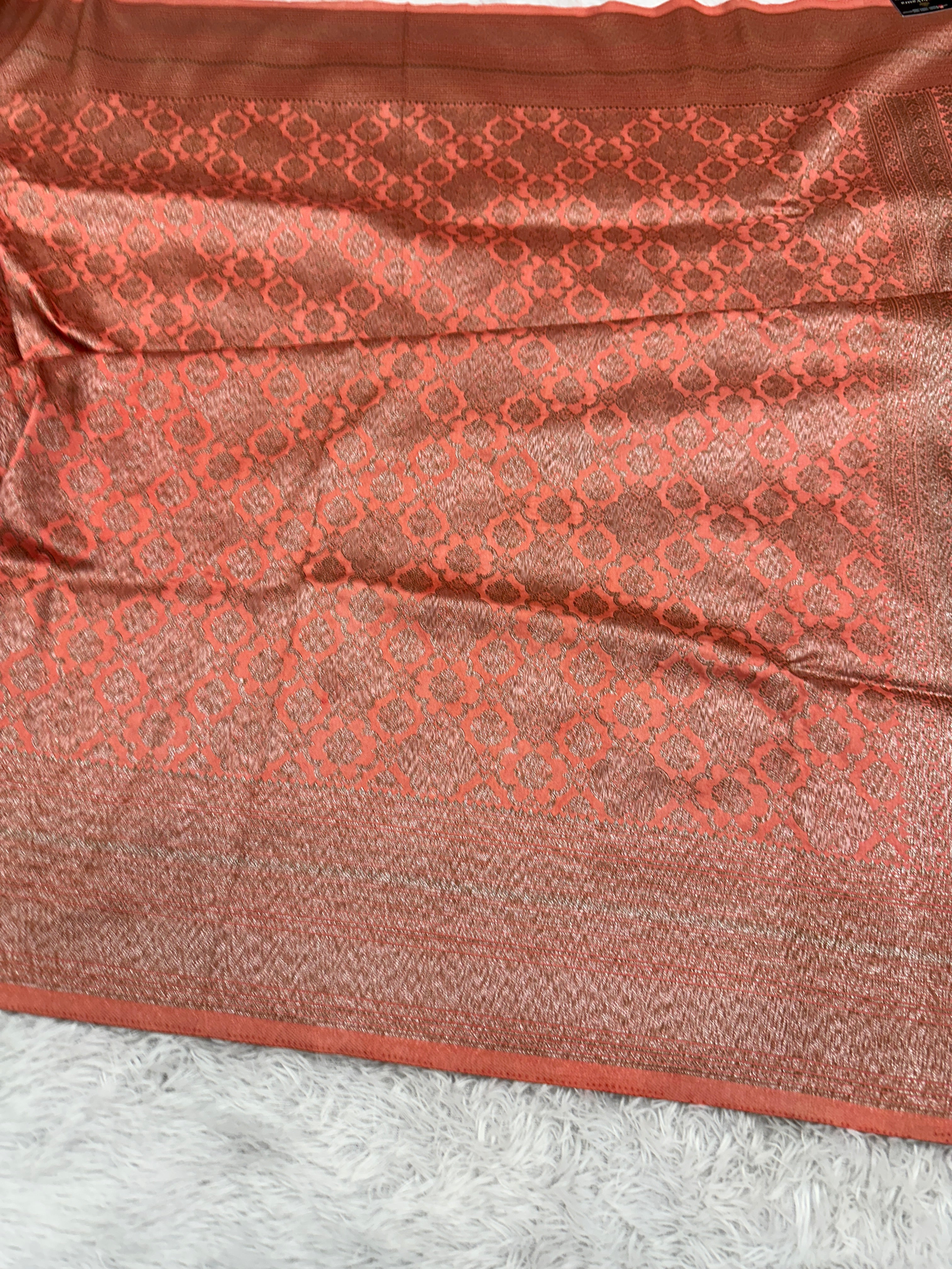 Dark pitch Yellow Banarasi Dupion Silk Saree with Embossed Antique Zari Weaving & Rich Antique Zari Pallu | STF84