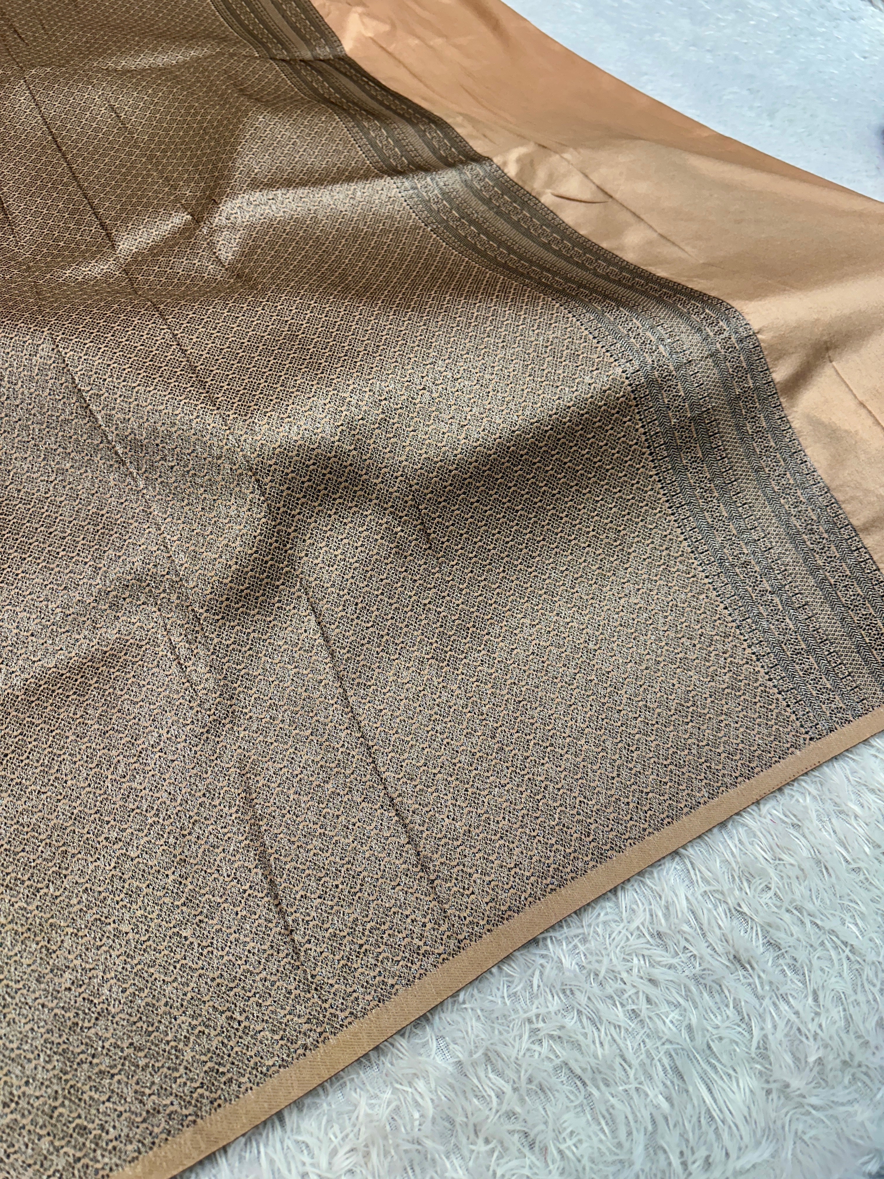 STF53 – Royal Pitch Dupion Saree with All-Over Floral Woven Designs