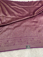 Magenta  Banarasi Dupion Silk Saree with Embossed Antique Zari Weaving & Rich Antique Zari Pallu | STF106