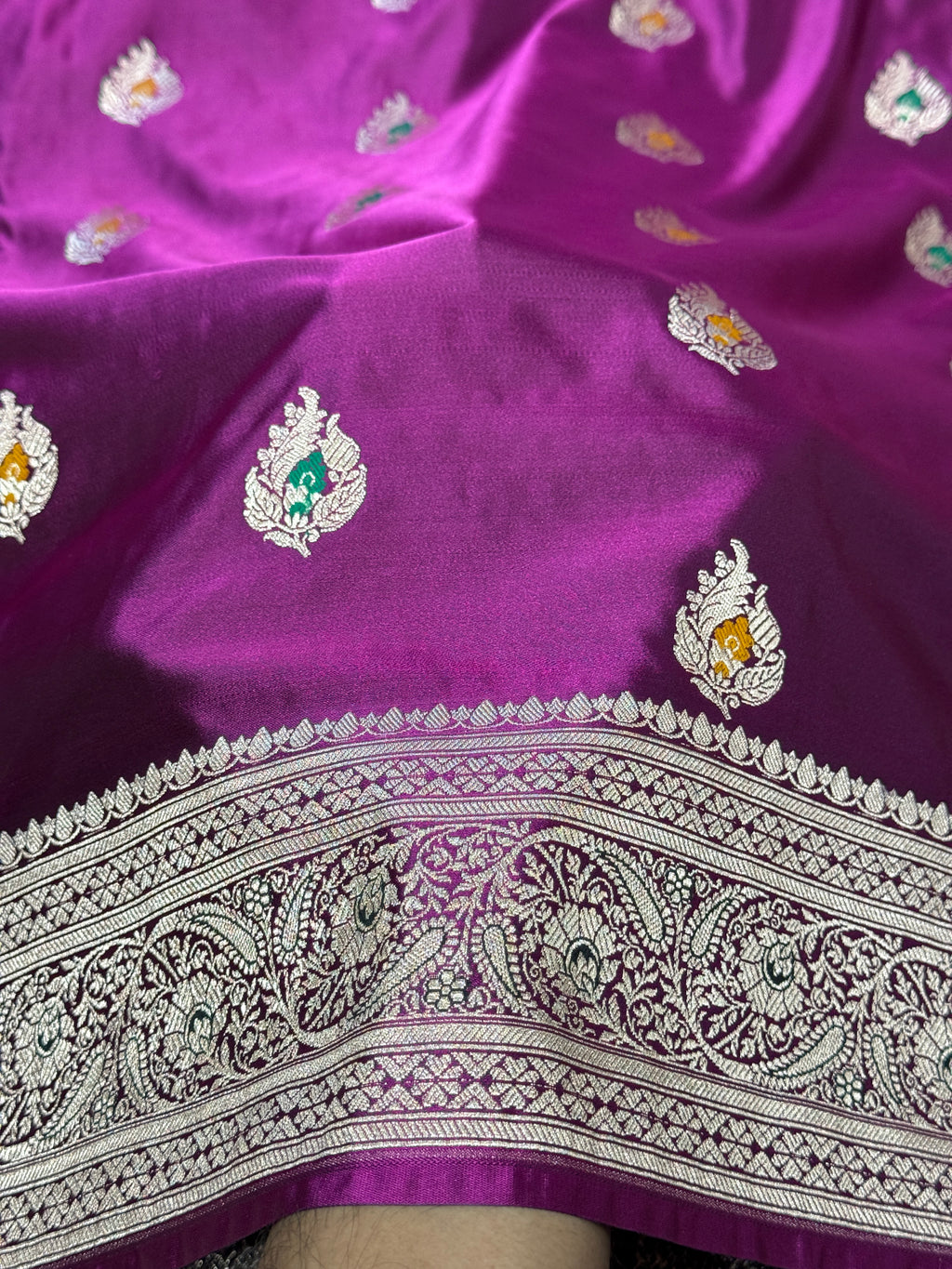 Mashru Kataan Silk Saree with Meenakari Work Ms16