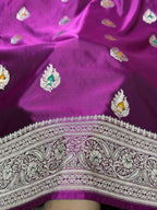 Mashru Kataan Silk Saree with Meenakari Work Ms16