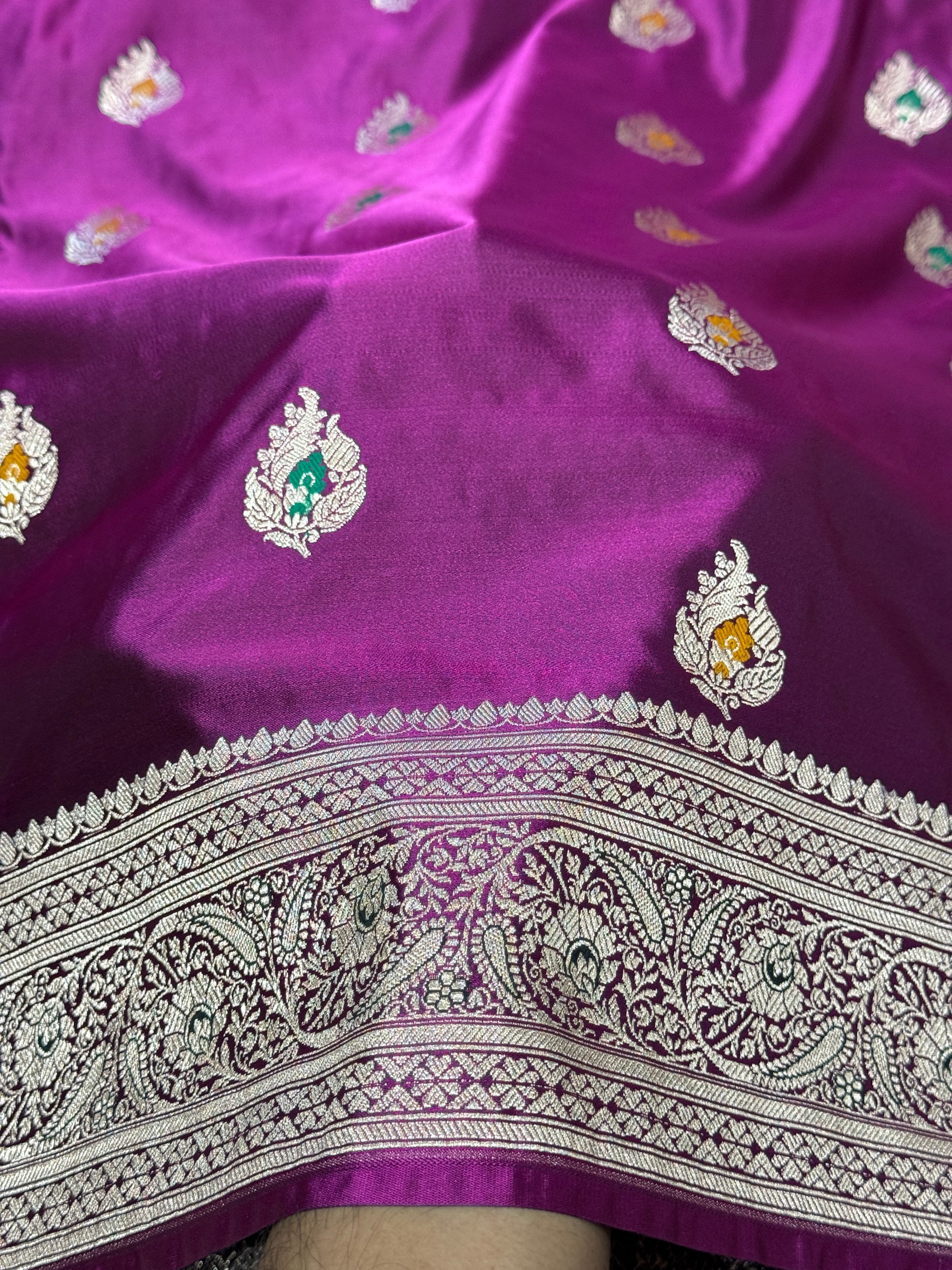 Mashru Kataan Silk Saree with Meenakari Work Ms16