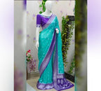 Semi Georgette Silk Saree with Leaf Buta & Rich Zari Pallu – SM61