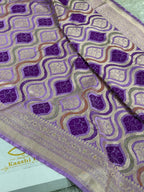 Kaashi Threads Mof Color Mashru Kataan Silk Saree with Zari Meenakari Jaal Woven Design – MKS403